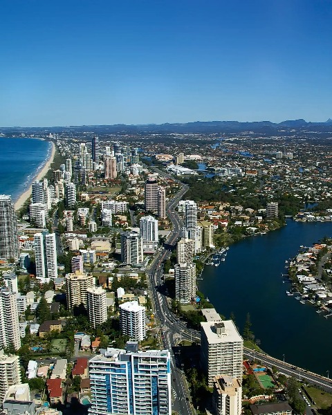 City beside the Nerang River in Gold Coast.